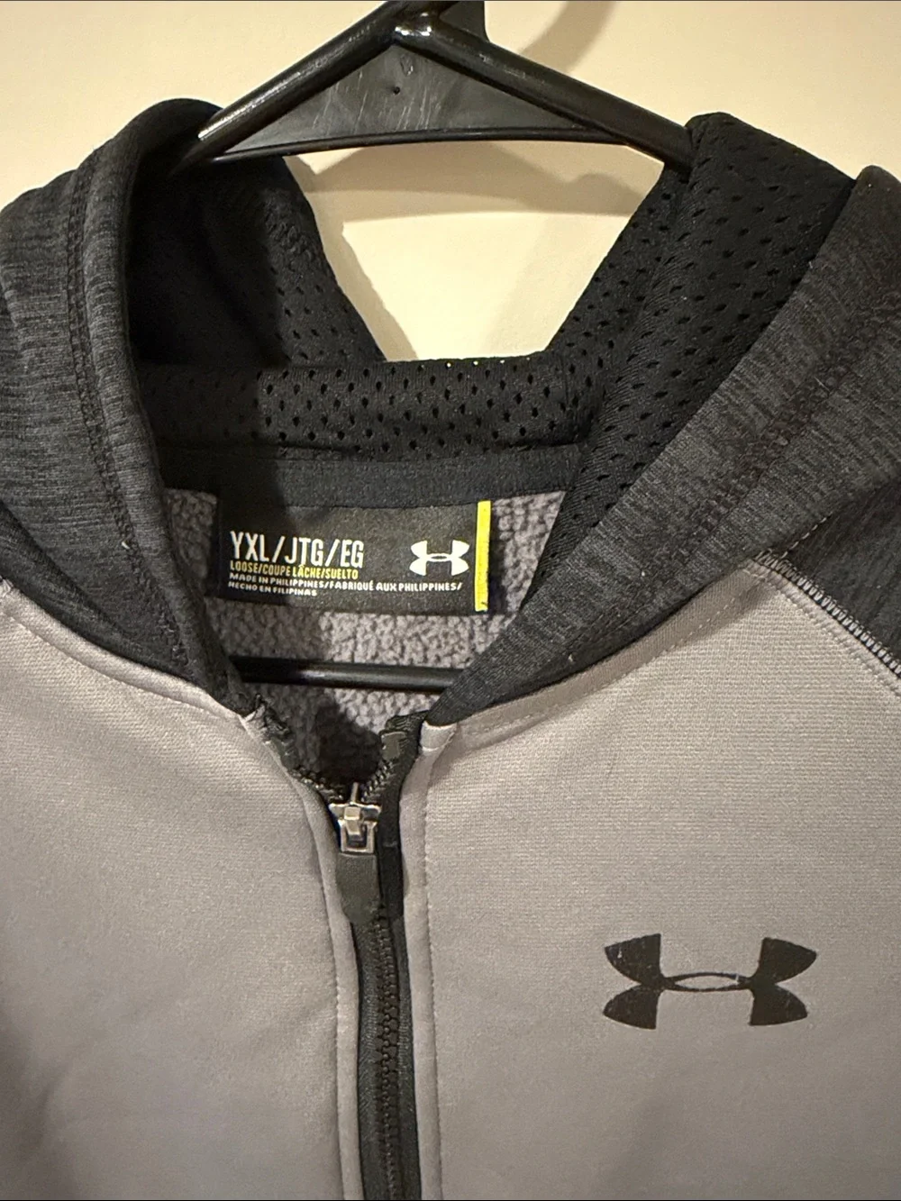 Under Armour Gray & Black Hooded Full-Zip Jacket